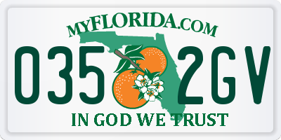 FL license plate 0352GV