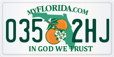 FL license plate 0352HJ