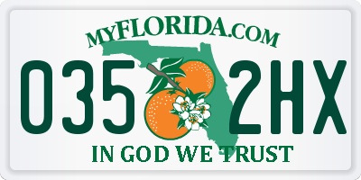 FL license plate 0352HX