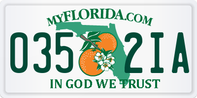 FL license plate 0352IA