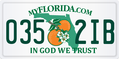FL license plate 0352IB