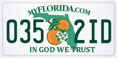 FL license plate 0352ID
