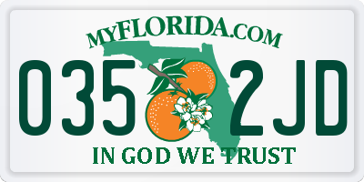 FL license plate 0352JD