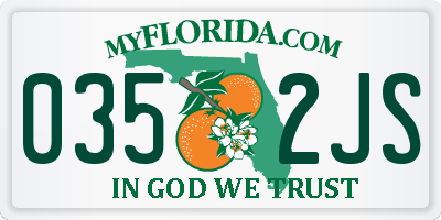 FL license plate 0352JS