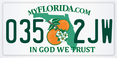 FL license plate 0352JW