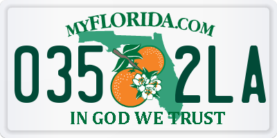 FL license plate 0352LA