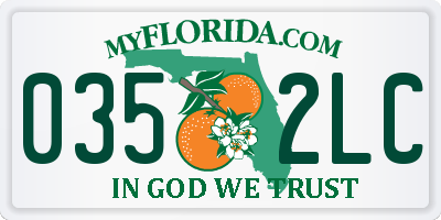 FL license plate 0352LC