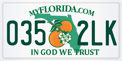 FL license plate 0352LK
