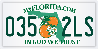 FL license plate 0352LS