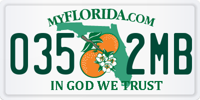 FL license plate 0352MB