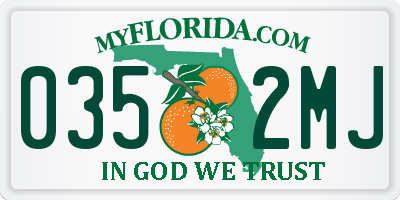 FL license plate 0352MJ