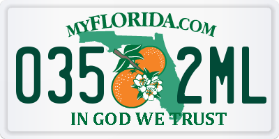 FL license plate 0352ML
