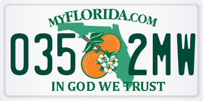 FL license plate 0352MW
