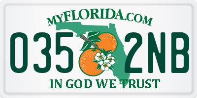 FL license plate 0352NB