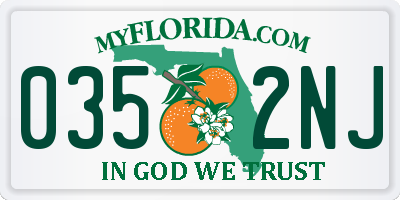 FL license plate 0352NJ