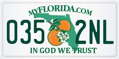 FL license plate 0352NL