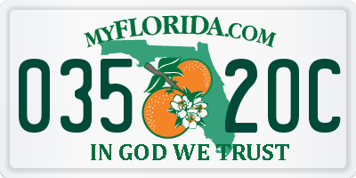 FL license plate 0352OC