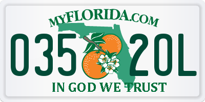FL license plate 0352OL