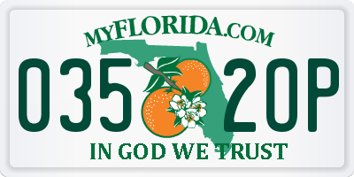 FL license plate 0352OP