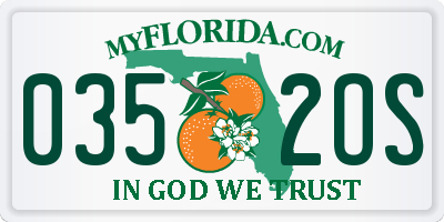 FL license plate 0352OS