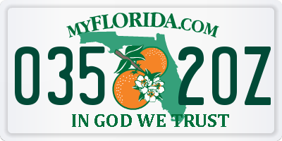 FL license plate 0352OZ