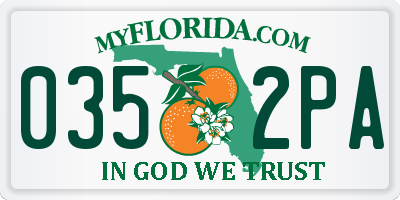 FL license plate 0352PA