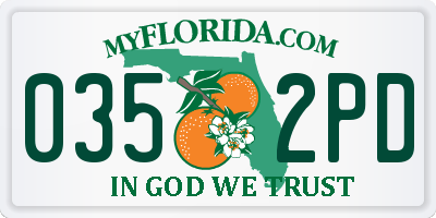 FL license plate 0352PD