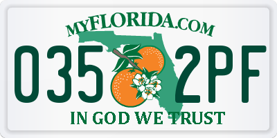 FL license plate 0352PF