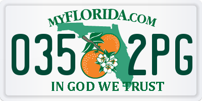 FL license plate 0352PG