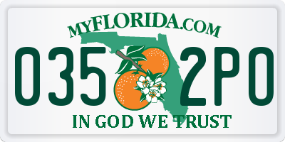 FL license plate 0352PO
