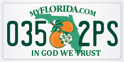 FL license plate 0352PS