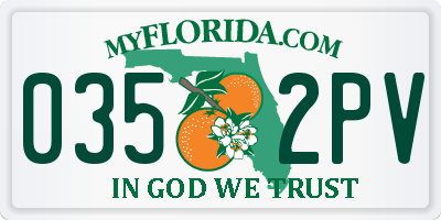 FL license plate 0352PV