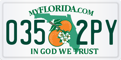 FL license plate 0352PY