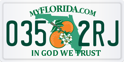 FL license plate 0352RJ