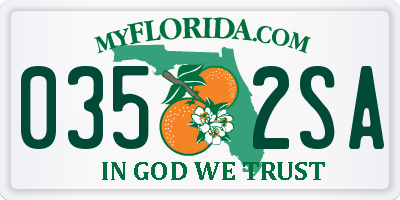 FL license plate 0352SA
