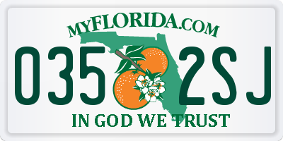 FL license plate 0352SJ