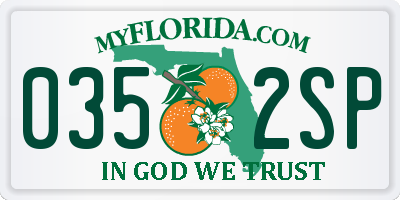 FL license plate 0352SP