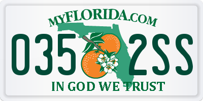 FL license plate 0352SS