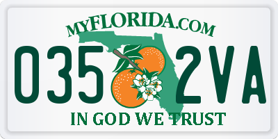 FL license plate 0352VA