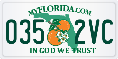 FL license plate 0352VC