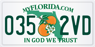 FL license plate 0352VD