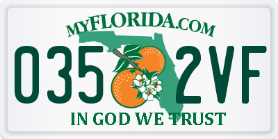 FL license plate 0352VF