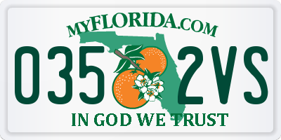 FL license plate 0352VS