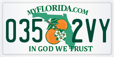 FL license plate 0352VY