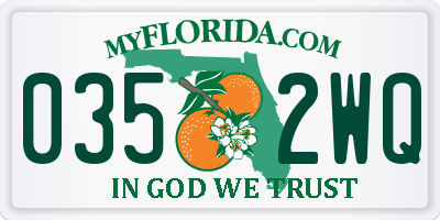 FL license plate 0352WQ