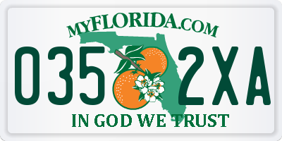 FL license plate 0352XA
