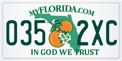 FL license plate 0352XC