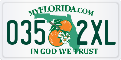 FL license plate 0352XL