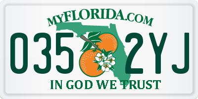 FL license plate 0352YJ