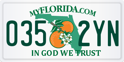 FL license plate 0352YN